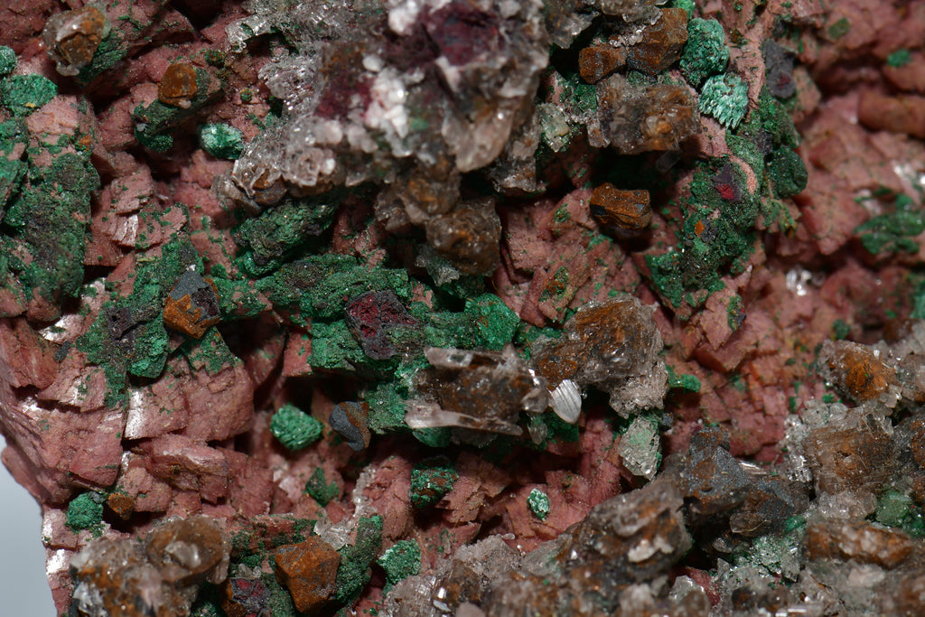 CHALCOPHYLLITE, MALACHITE, CUPRITE   LARGE CABINET