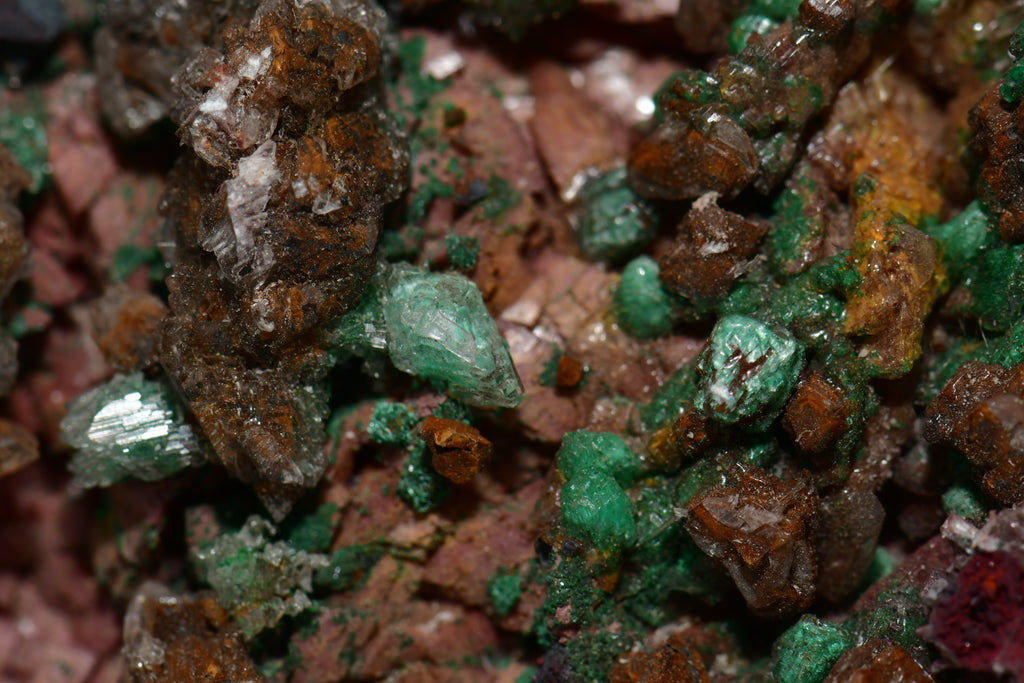CHALCOPHYLLITE, MALACHITE, CUPRITE   LARGE CABINET