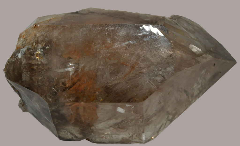 Smoky Quartz Crystal Specimen with Natural Inclusions and Faceted Edges