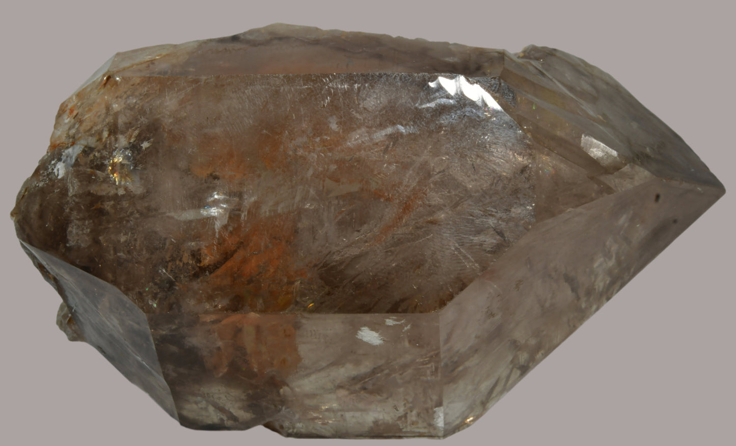 QUARTZ var SMOKEY QURTZ WITH WATER AND GAS INCLUSIONS, RUTILE INCLUSIONS