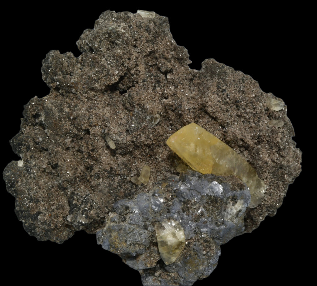 CALCITE ON SPHALERITE