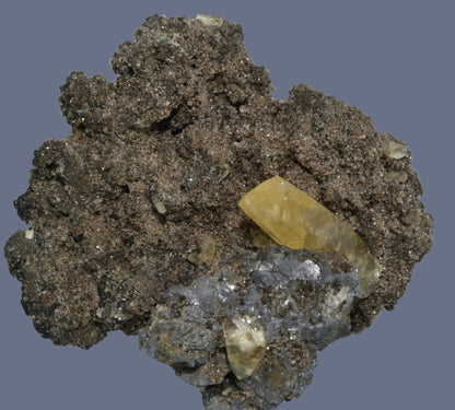 CALCITE ON SPHALERITE