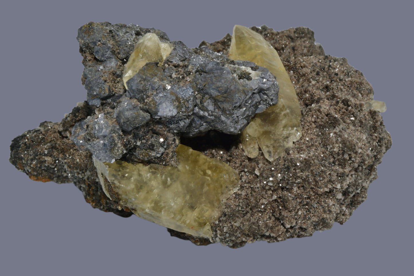 CALCITE ON SPHALERITE