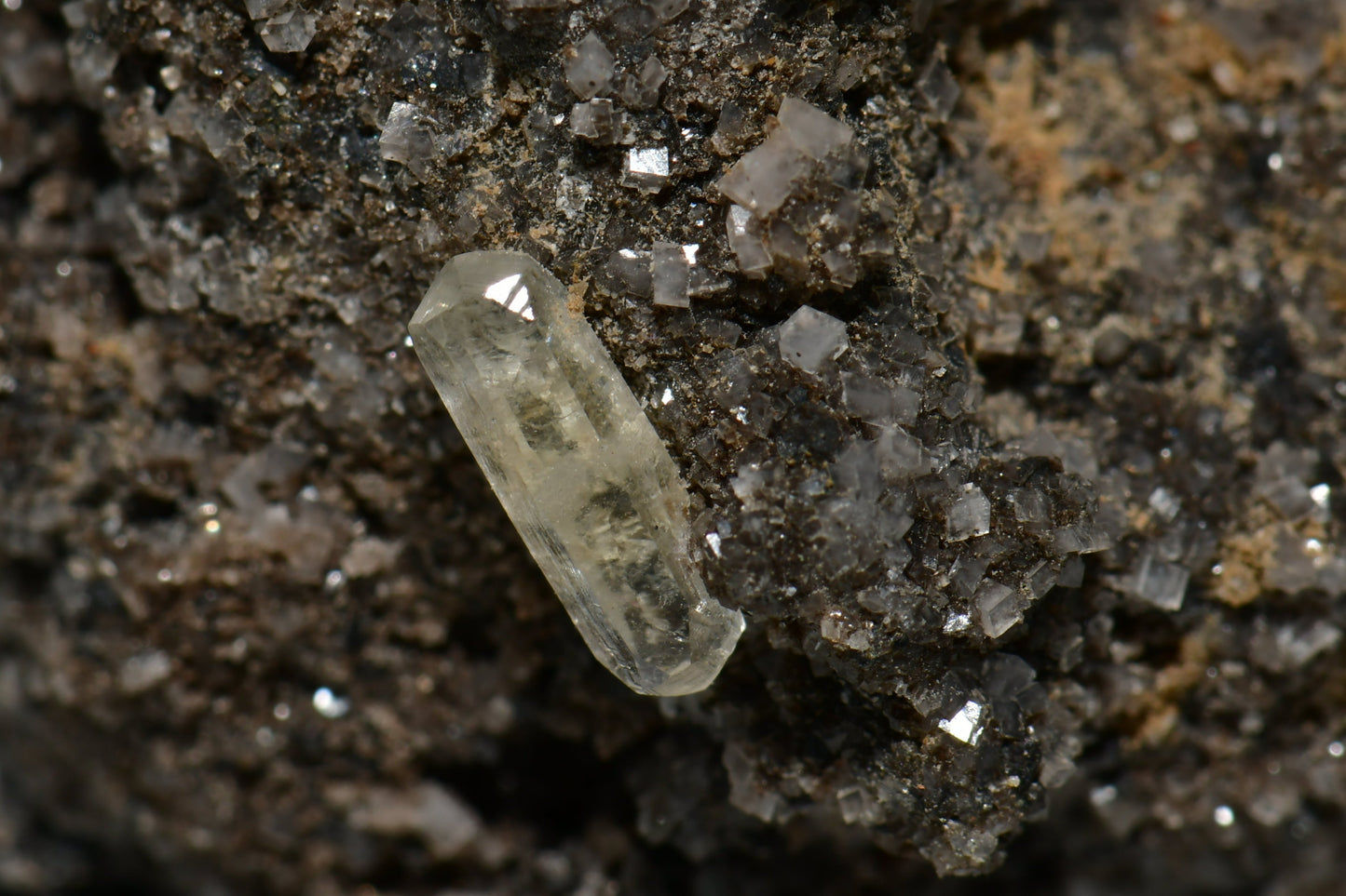 CALCITE ON SPHALERITE