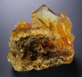 Citrine crystal cluster from Brazil, golden yellow mineral specimen with natural matrix