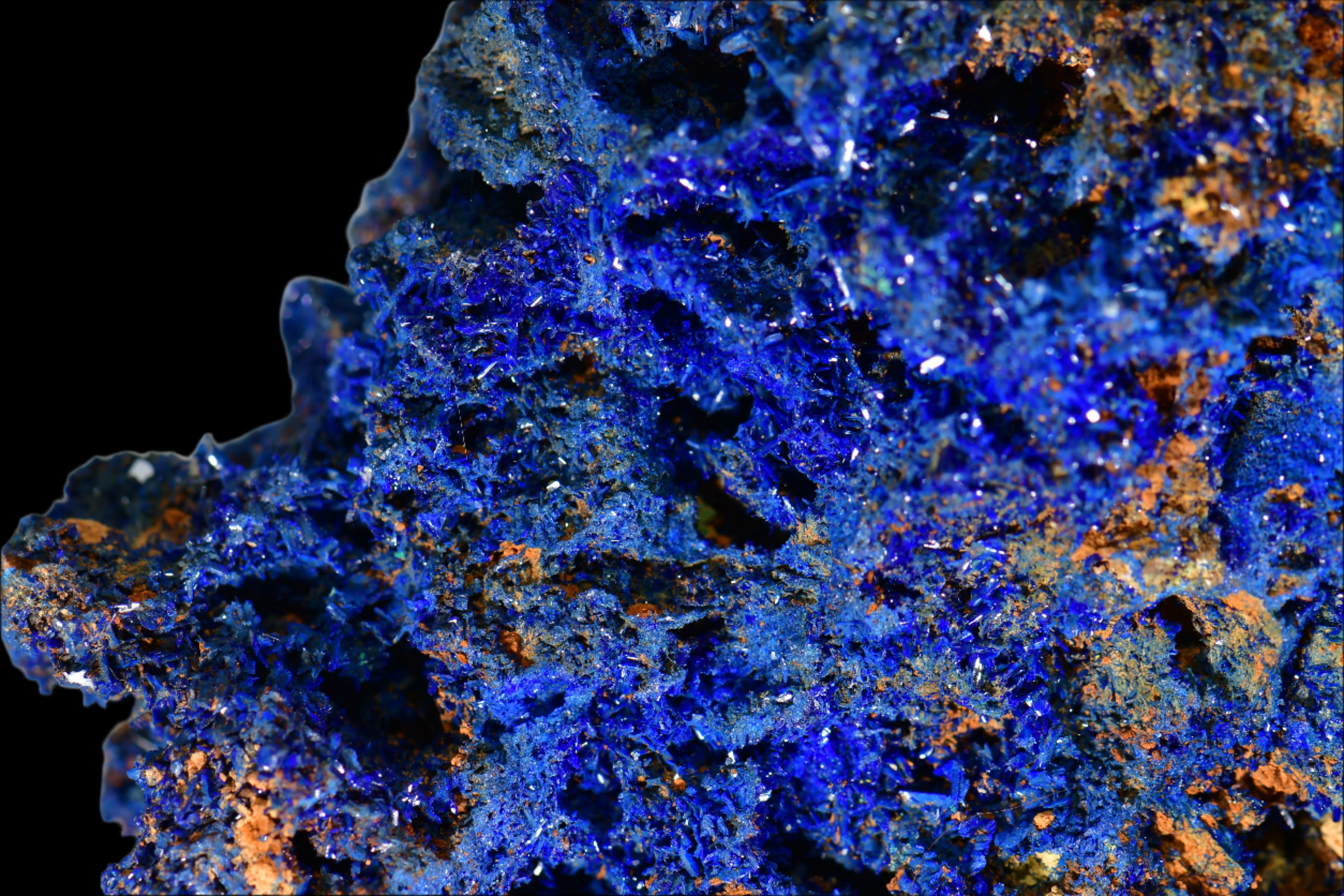 AZURITE on LIMONITE (cabinet)