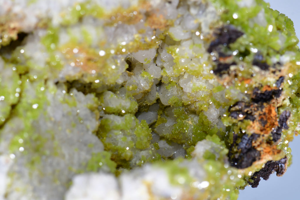PYROMORPHITE (THOUSANDS OF BRIGHT GREEN CRYSTALS) (large cabinet)