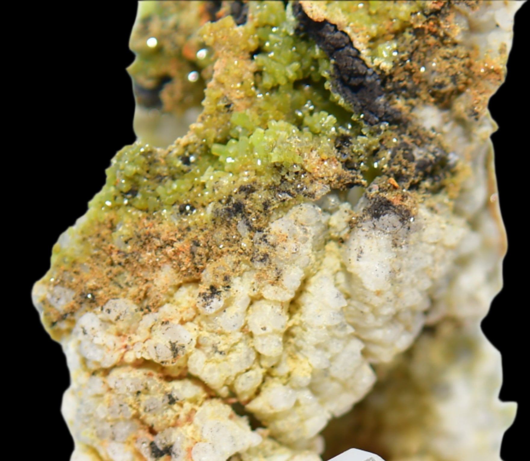 PYROMORPHITE (THOUSANDS OF BRIGHT GREEN CRYSTALS) (large cabinet)