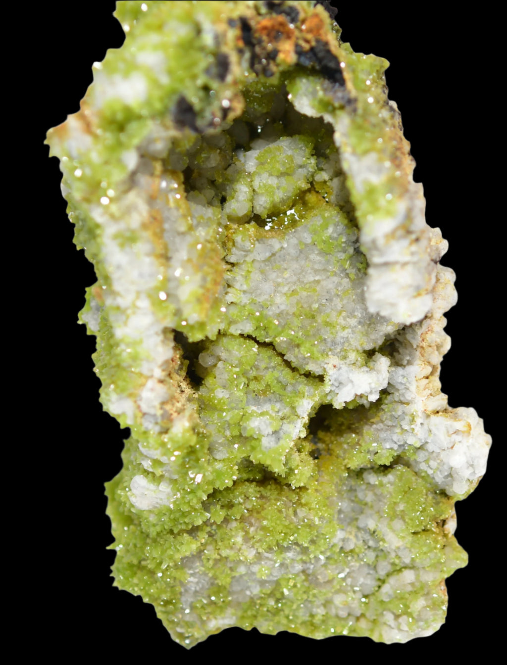 PYROMORPHITE (THOUSANDS OF BRIGHT GREEN CRYSTALS) (large cabinet)