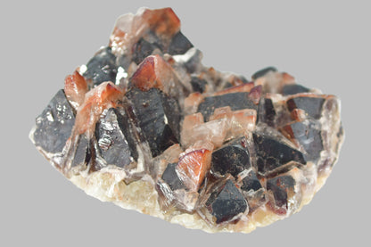 RED HEMATITE PHANTOM FLUORITE OVER DARK REDDISH FLUORITE